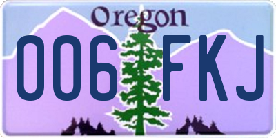 OR license plate 006FKJ