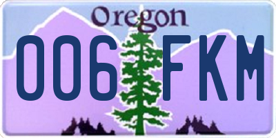 OR license plate 006FKM