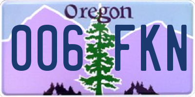OR license plate 006FKN