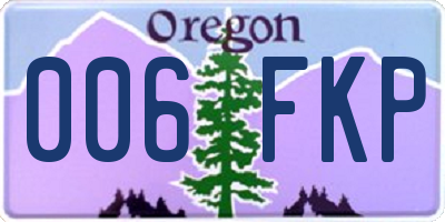 OR license plate 006FKP