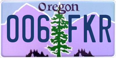 OR license plate 006FKR