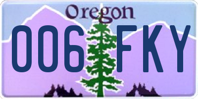 OR license plate 006FKY