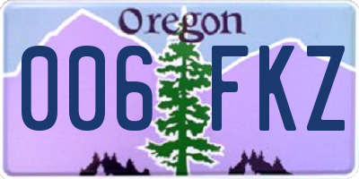 OR license plate 006FKZ