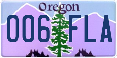 OR license plate 006FLA