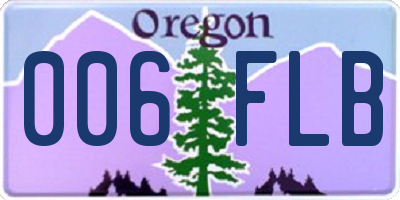 OR license plate 006FLB