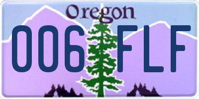 OR license plate 006FLF