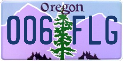 OR license plate 006FLG