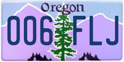 OR license plate 006FLJ