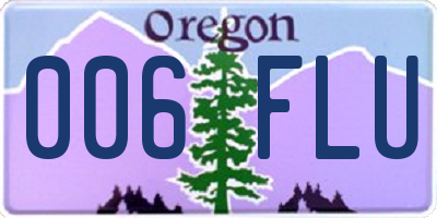 OR license plate 006FLU