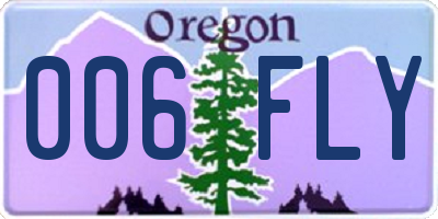 OR license plate 006FLY