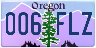 OR license plate 006FLZ