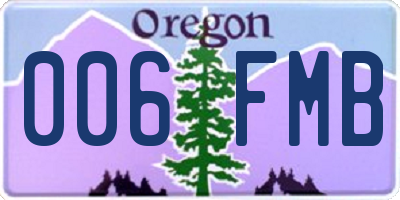 OR license plate 006FMB