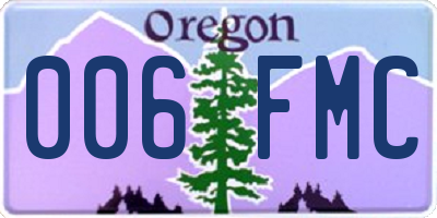 OR license plate 006FMC