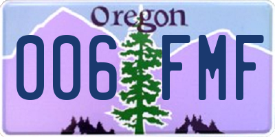 OR license plate 006FMF