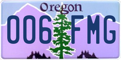 OR license plate 006FMG