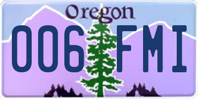 OR license plate 006FMI