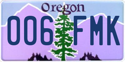 OR license plate 006FMK