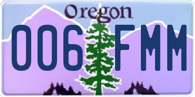 OR license plate 006FMM