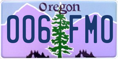OR license plate 006FMO