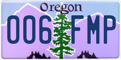 OR license plate 006FMP