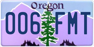 OR license plate 006FMT
