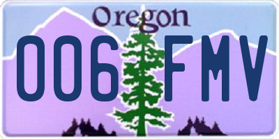 OR license plate 006FMV
