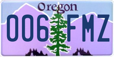 OR license plate 006FMZ