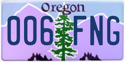 OR license plate 006FNG