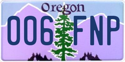 OR license plate 006FNP