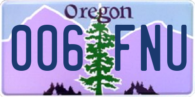 OR license plate 006FNU