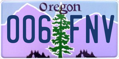 OR license plate 006FNV