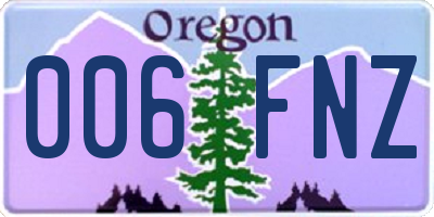 OR license plate 006FNZ