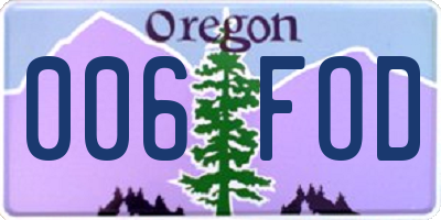 OR license plate 006FOD