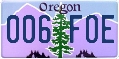 OR license plate 006FOE
