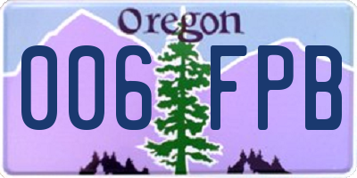 OR license plate 006FPB