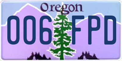 OR license plate 006FPD