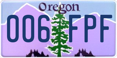 OR license plate 006FPF