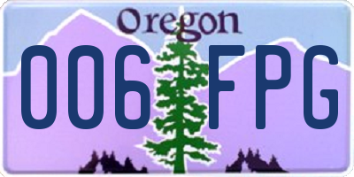 OR license plate 006FPG