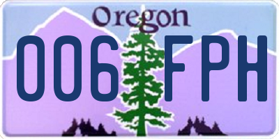 OR license plate 006FPH