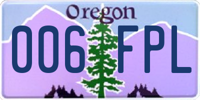 OR license plate 006FPL