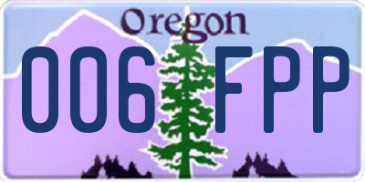 OR license plate 006FPP