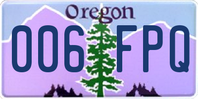 OR license plate 006FPQ