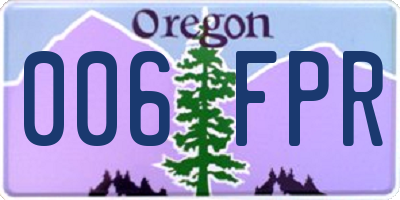 OR license plate 006FPR