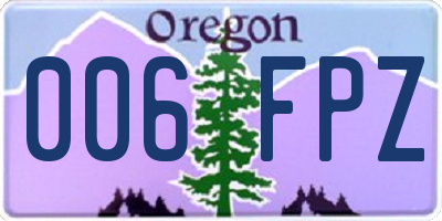 OR license plate 006FPZ