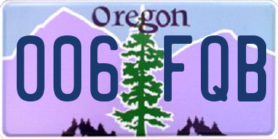OR license plate 006FQB