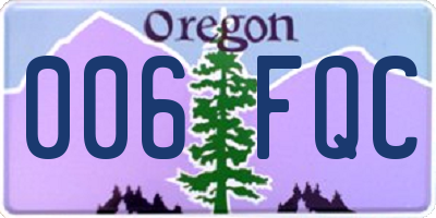 OR license plate 006FQC