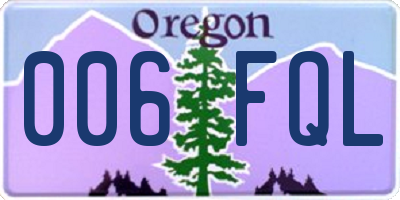 OR license plate 006FQL