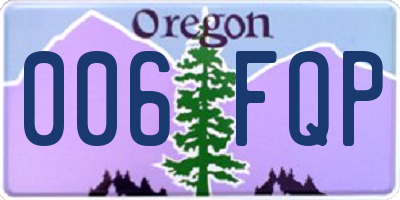 OR license plate 006FQP
