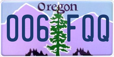 OR license plate 006FQQ