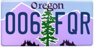 OR license plate 006FQR